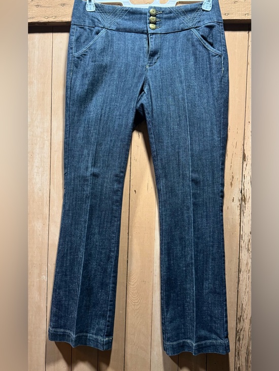 one 5 one Denim - one 5 one Dark Blue Flare Jeans with Triple Button Waist